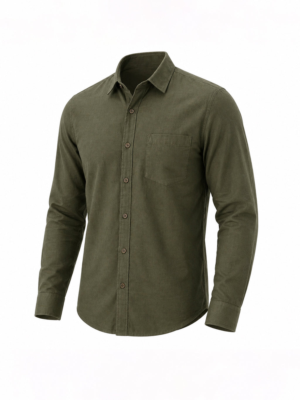 Olive Textured Casual Shirt