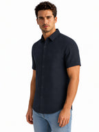 Navy Casual Half Sleeve Shirt