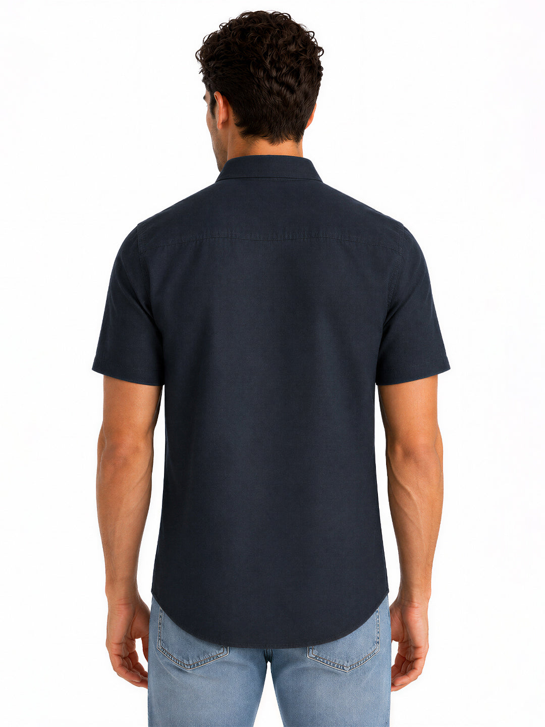 Navy Casual Half Sleeve Shirt