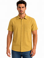 Mustard Casual Half Sleeve Shirt