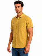 Mustard Casual Half Sleeve Shirt