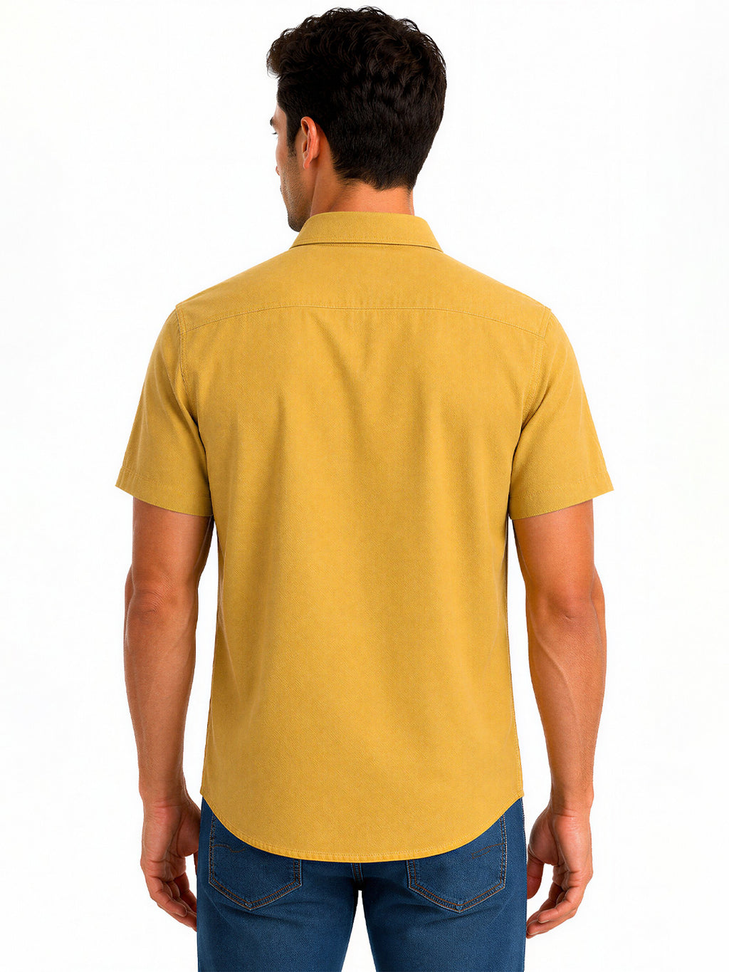 Mustard Casual Half Sleeve Shirt