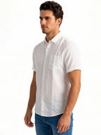 White Casual Half Sleeve Shirt