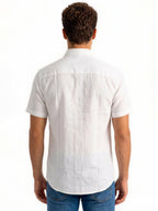 White Casual Half Sleeve Shirt
