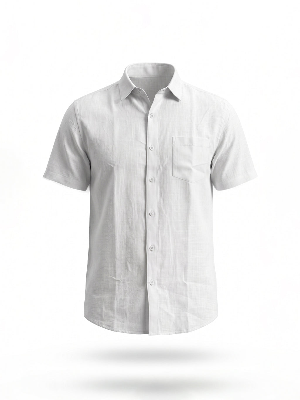 White Casual Half Sleeve Shirt