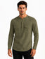Olive Mandarin Collar Utility Shirt