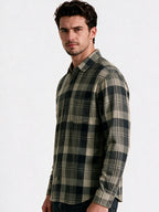 Black Checked Regular Fit Tshirt