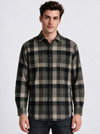 Brown Checked Cotton Shirt