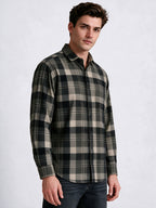 Brown Checked Cotton Shirt