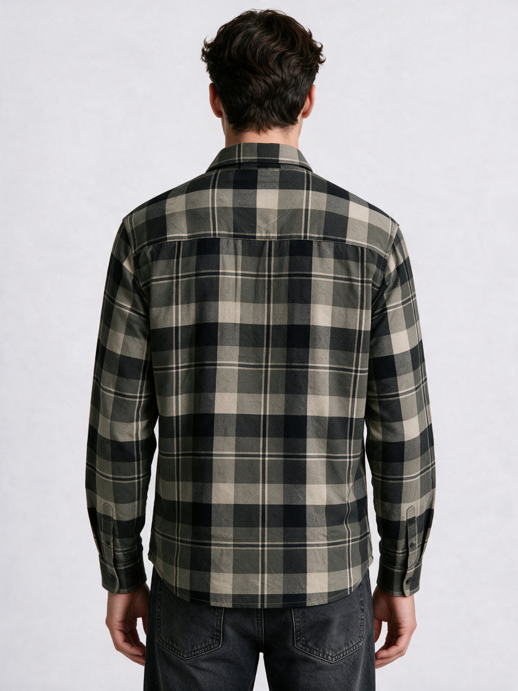Brown Checked Cotton Shirt