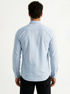 Solid Sky Button-Down Casual Shirt