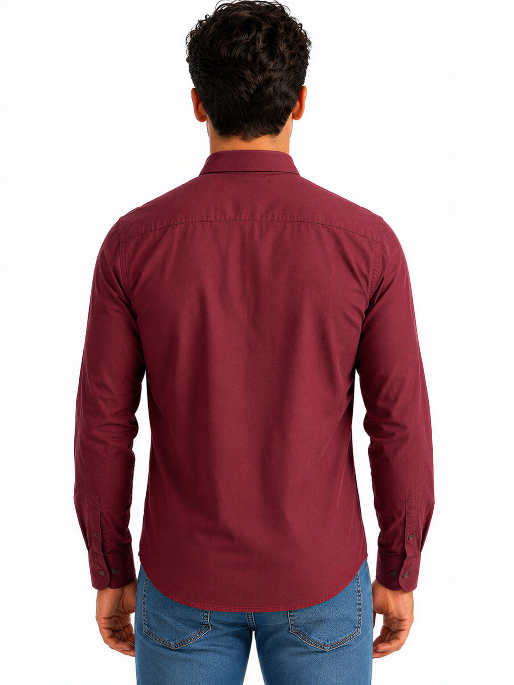 Wine Solid Casual Shirt
