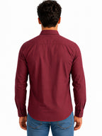 Wine Solid Casual Shirt