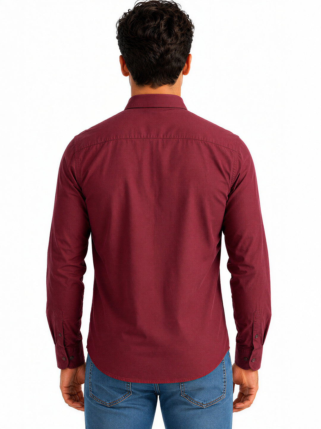 Wine Solid Casual Shirt