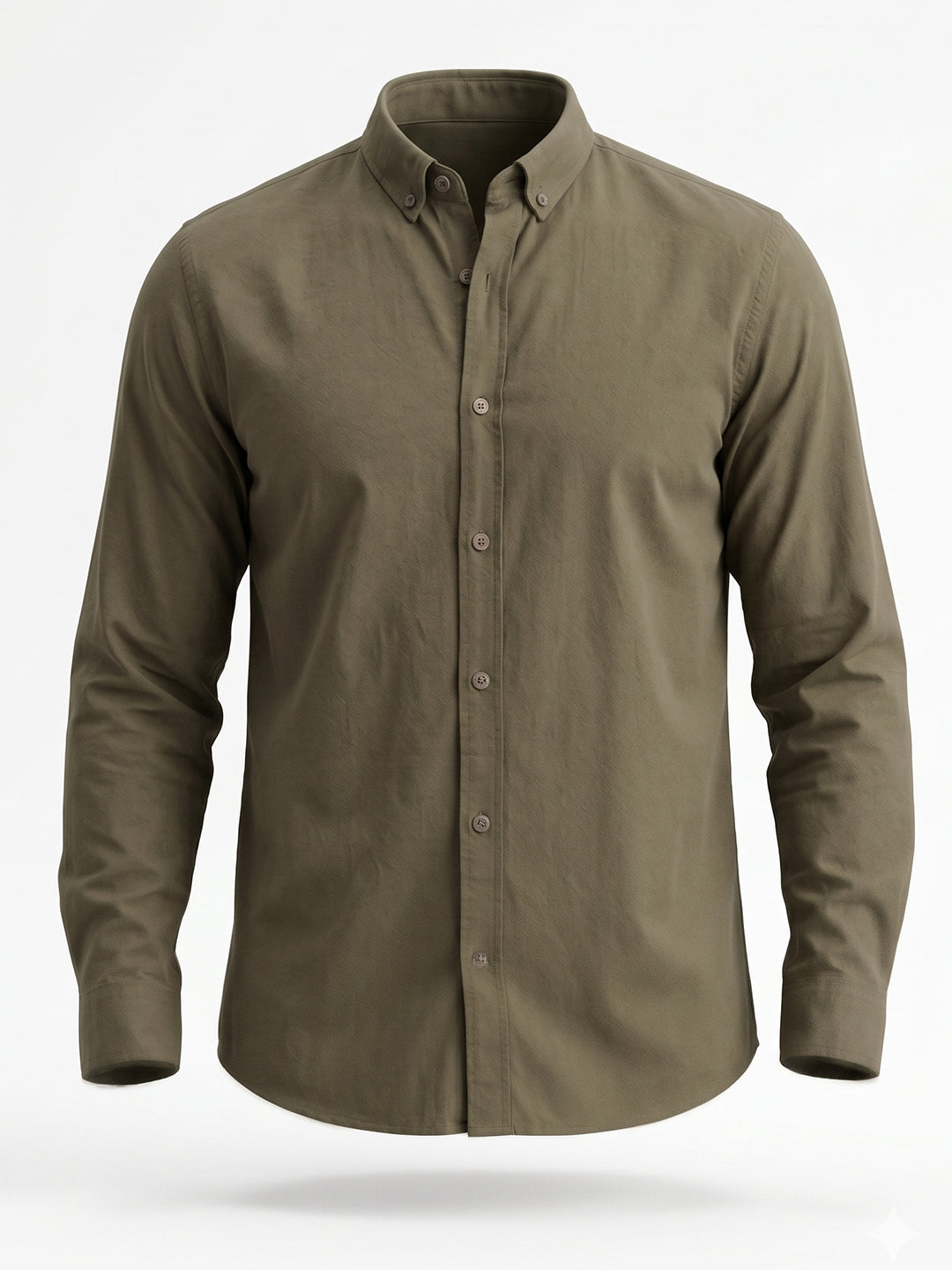 Olive Solid Casual Shirt