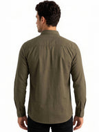 Olive Solid Casual Shirt