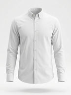 White Solid Casual Shirt