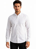 White Solid Casual Shirt