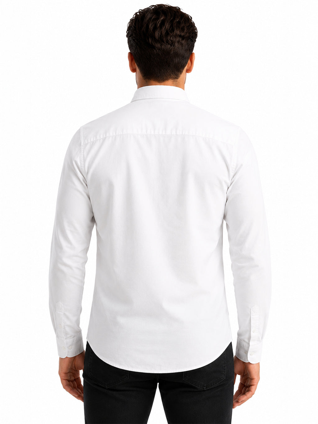 White Solid Casual Shirt