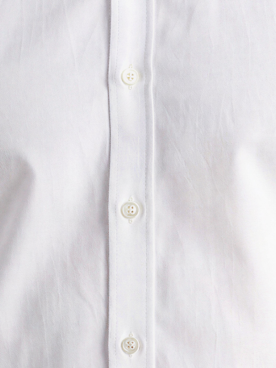 White Solid Casual Shirt
