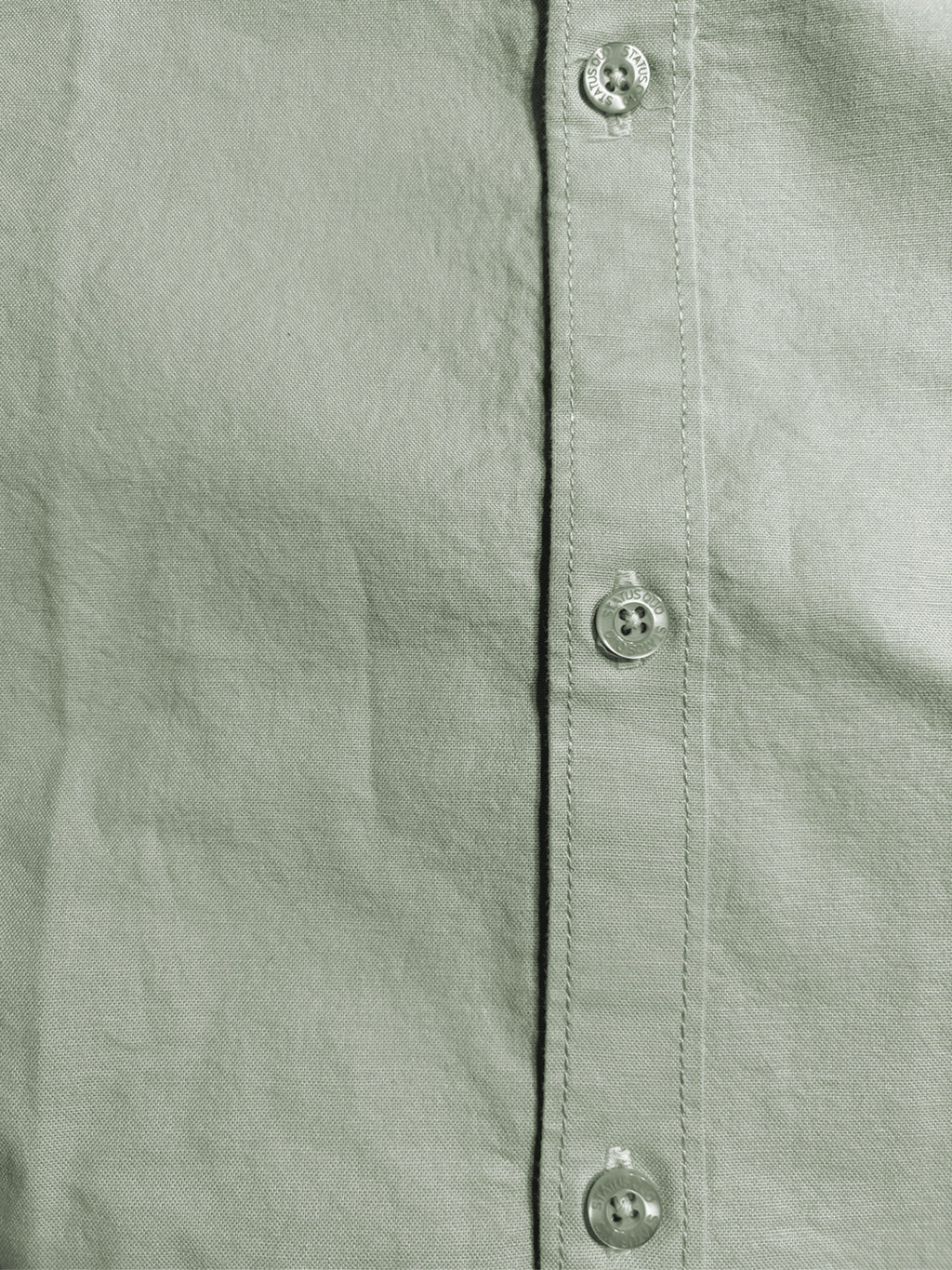 Solid Pea Green Button-Down Casual Shirt