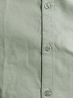 Solid Pea Green Button-Down Casual Shirt