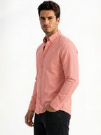 Solid Pink Forest Button-Down Casual Shirt