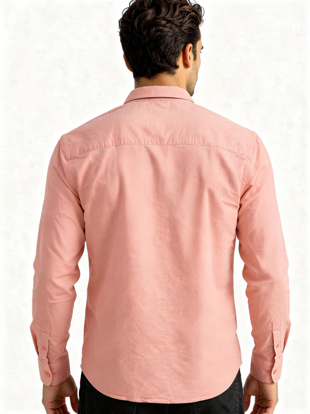 Solid Pink Forest Button-Down Casual Shirt