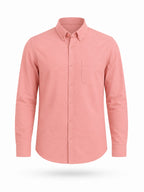 Solid Pink Forest Button-Down Casual Shirt