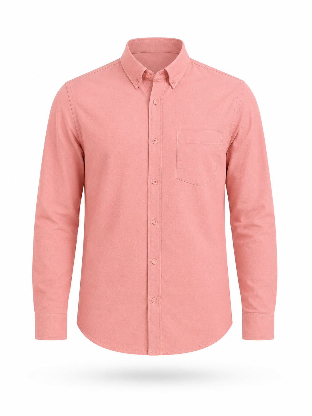 Solid Pink Forest Button-Down Casual Shirt