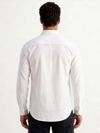 Solid White Button-Down Casual Shirt