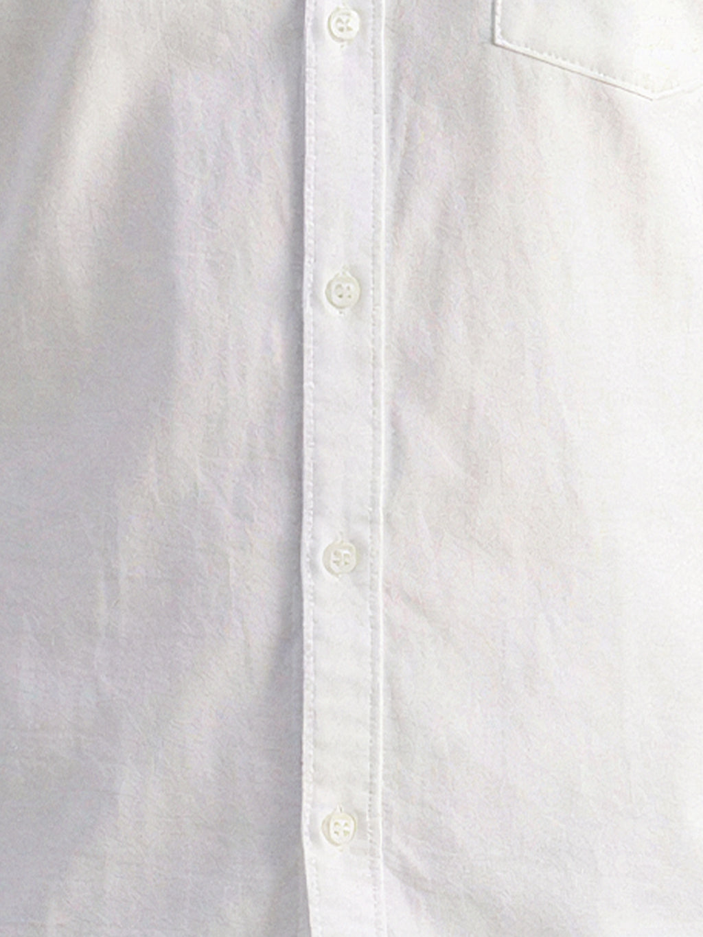 Solid White Button-Down Casual Shirt