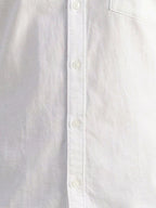 Solid White Button-Down Casual Shirt