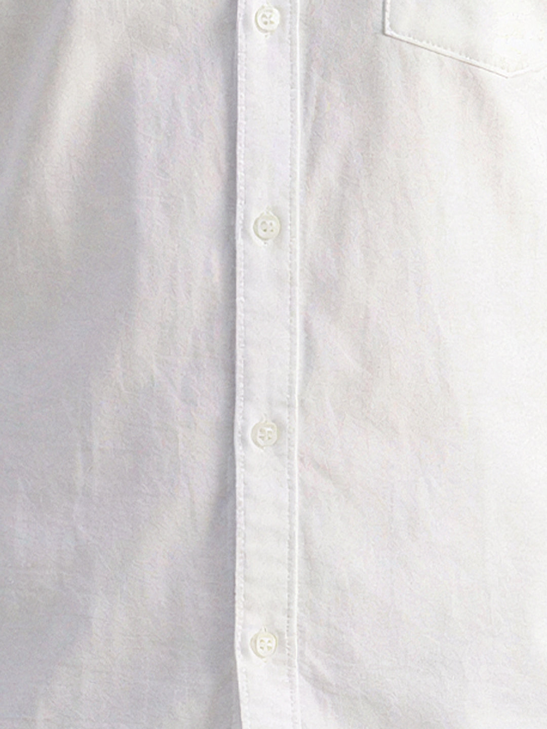 Solid White Button-Down Casual Shirt