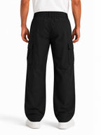 Solid Baggy Fit Cargo Pants