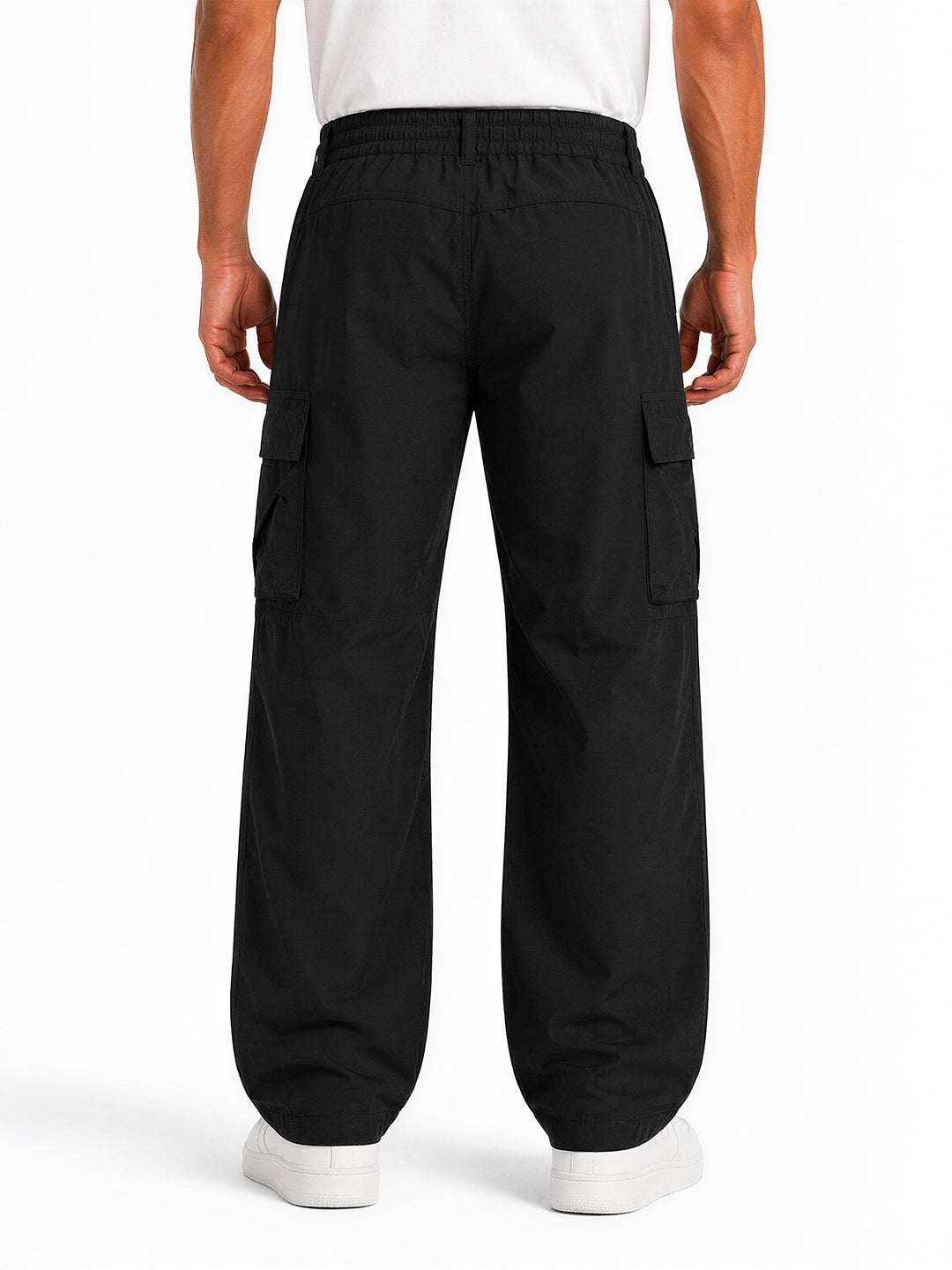 Solid Baggy Fit Cargo Pants