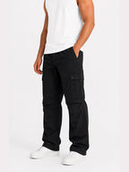 Solid Baggy Fit Cargo Pants