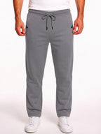 Light Grey Solid Knit Track Pants