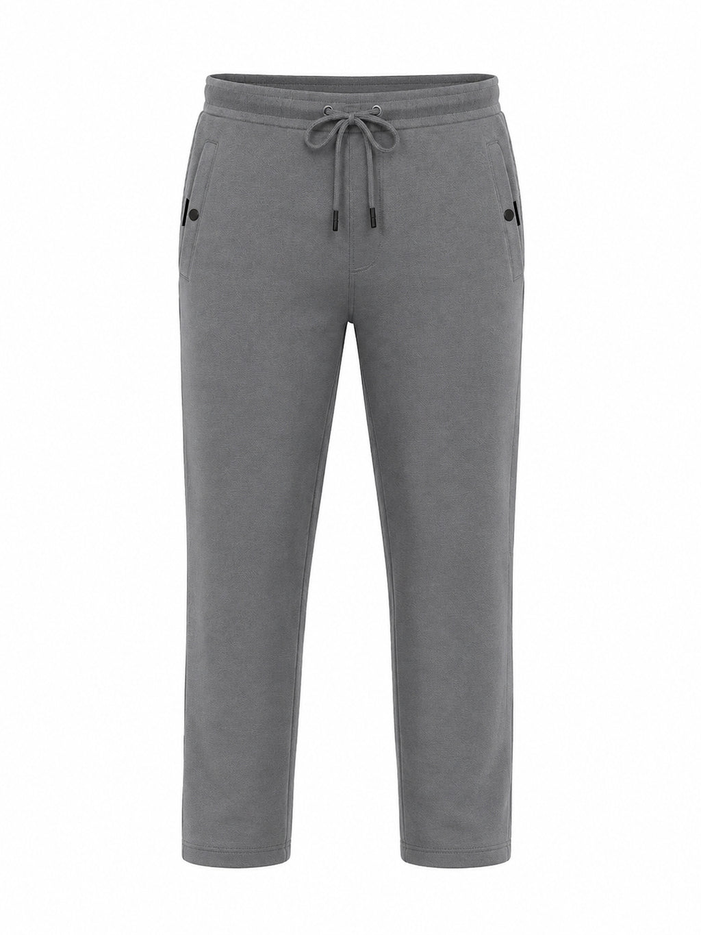 Light Grey Solid Knit Track Pants