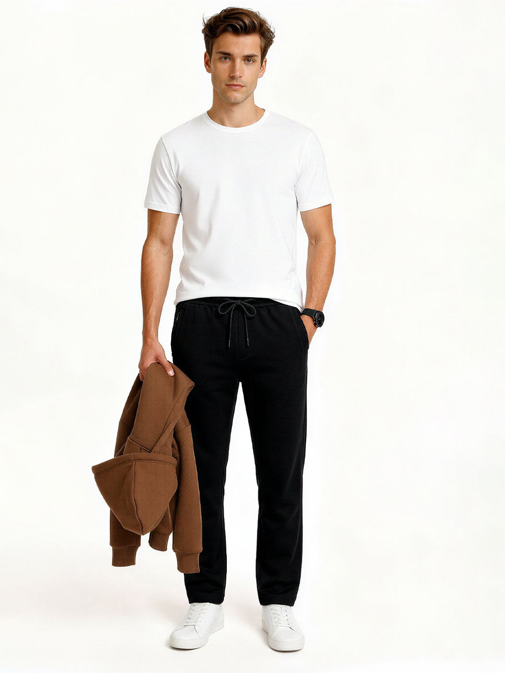 Black Essential Knit Track Pants