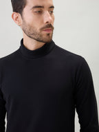 Men's Solid High Neck Full Sleeve Regular Fit T-Shirt