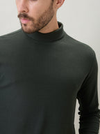 Men's Solid High Neck Full Sleeve Regular Fit T-Shirt