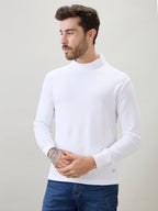 Men's Solid High Neck Full Sleeve Regular Fit T-Shirt