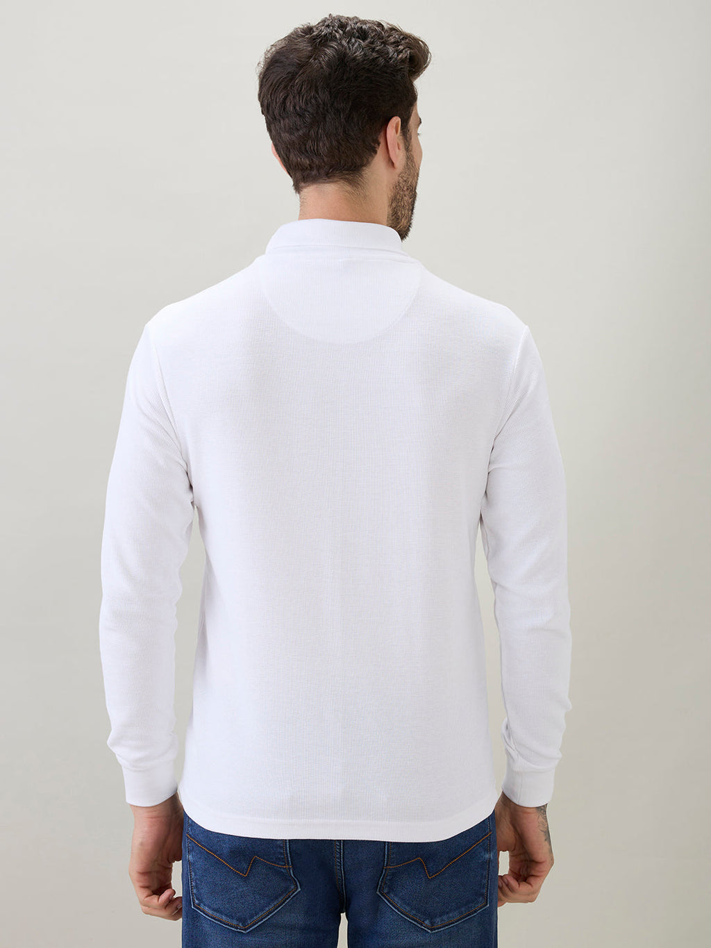 Men's Solid High Neck Full Sleeve Regular Fit T-Shirt