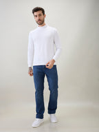 Men's Solid High Neck Full Sleeve Regular Fit T-Shirt