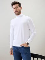 Men's Solid High Neck Full Sleeve Regular Fit T-Shirt
