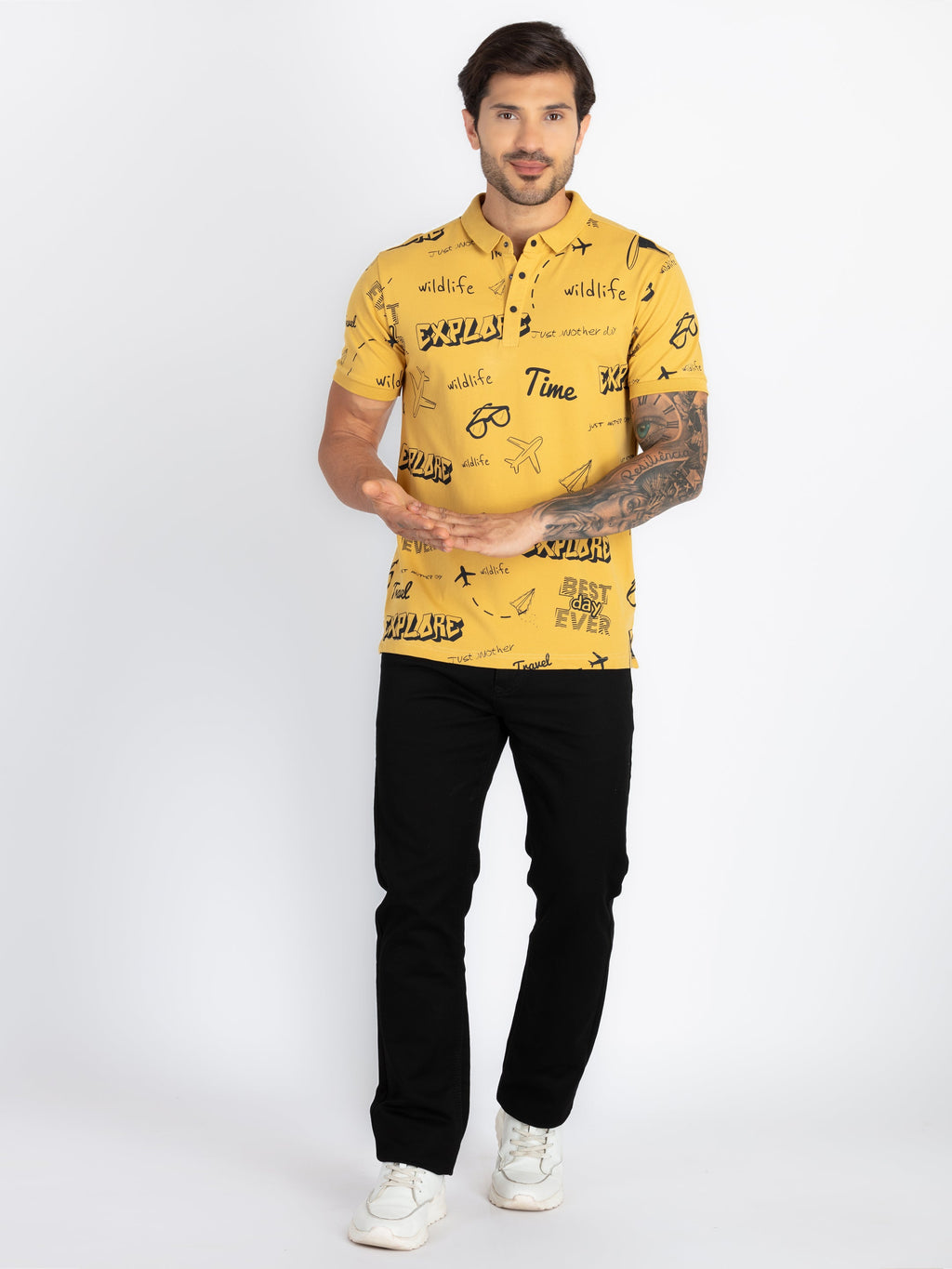 Mens All Over Printed Polo T-Shirt