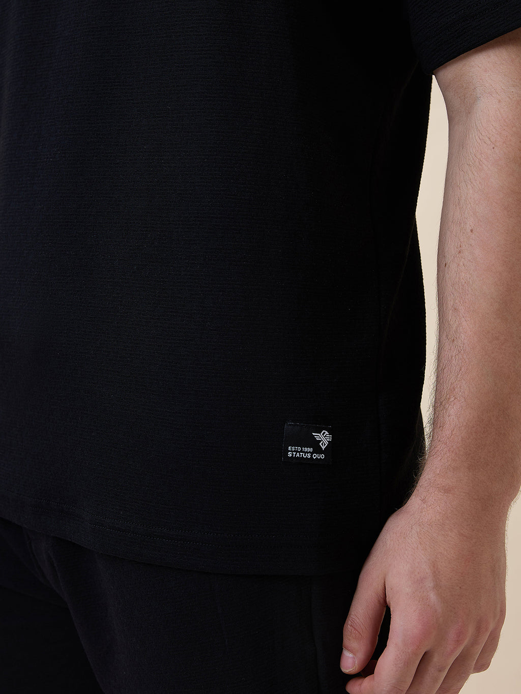 Men's Solid Round Neck Regular Fit Coordset