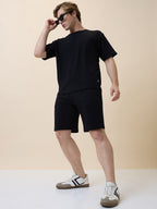 Men's Solid Round Neck Regular Fit Coordset