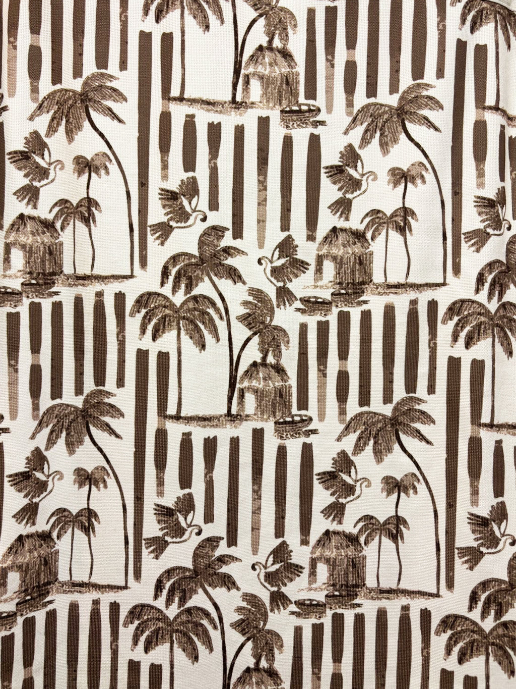 Brown Tropical Print Resort Co-ord Set